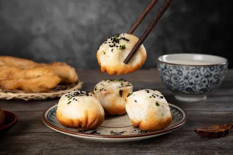 早餐生煎包美食