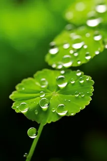 春天绿色铜钱草挂着露珠绿意摄影图 春天绿色铜钱草挂着露珠绿意摄影图