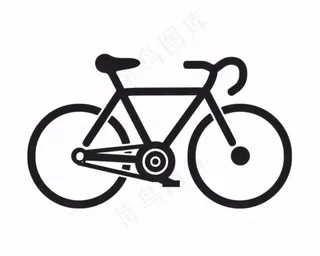 自行车黑色线条图标免抠