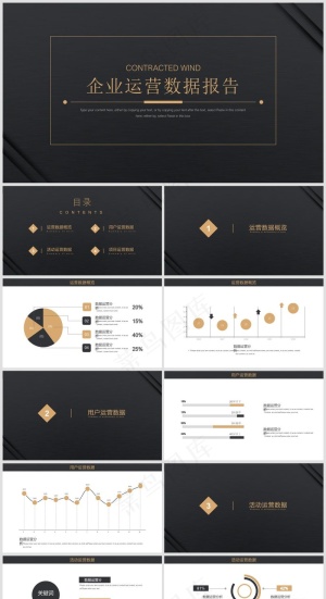 PPT模板丨黑金、藏蓝色系丨工作总结丨述职报告018预览图