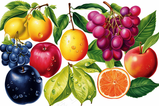 莓果水果卡通插画插图白色背景