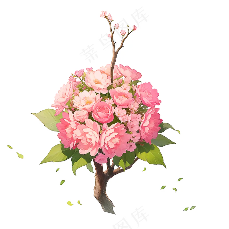 粉色花朵桃花玫瑰免抠素材55