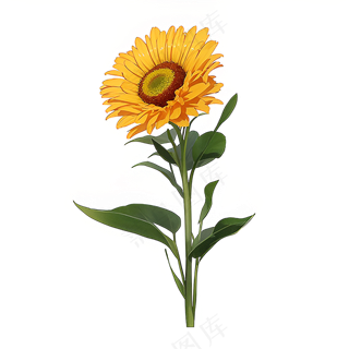 黄色向日葵免抠素材12