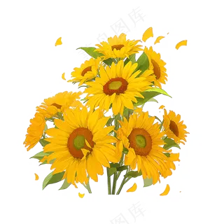 金色向日葵花丛素材10