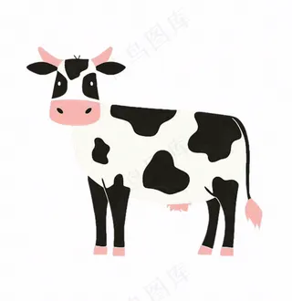奶牛动物牲畜卡通插画免抠