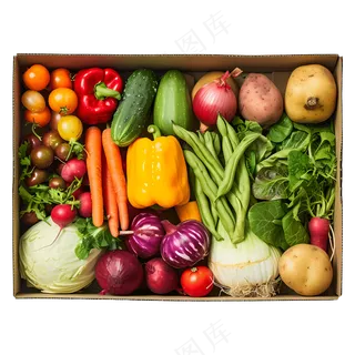 免抠一箱蔬菜水果
