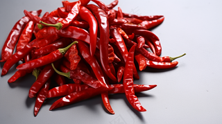 红色干辣椒干货白色背景 摄影图
