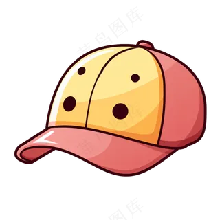 卡通手绘棒球帽子线条插画矢量装饰元素