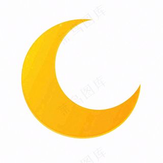 月亮弯月黄色卡通插画免抠
