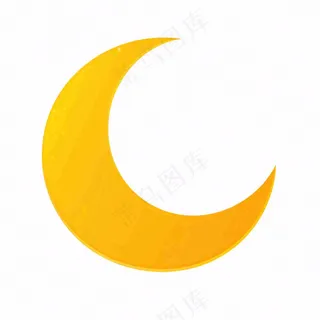 月亮弯月黄色卡通插画免抠