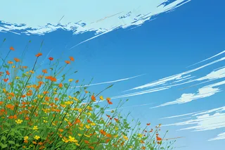 晴朗夏日里野草图片