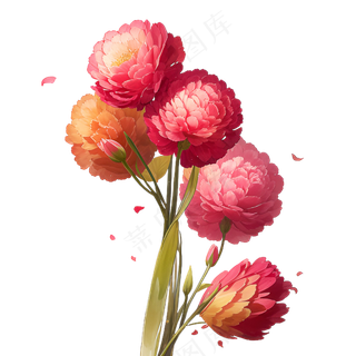 红色海棠花写实手绘练习作品37