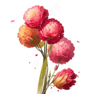 红色海棠花写实手绘练习作品37