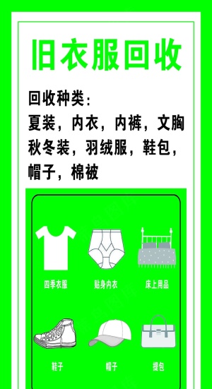 高价回收价旧衣--展架