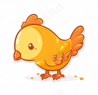 母鸡觅食小鸡牲畜动物卡通插画免抠