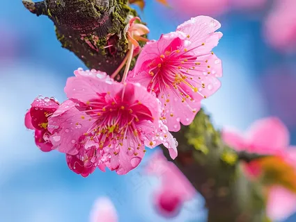 春日樱花花朵摄影图
