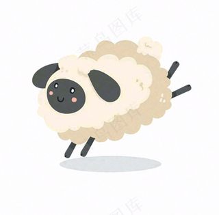 小绵羊动物卡通插画免抠