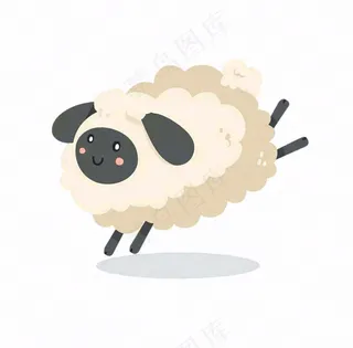 小绵羊动物卡通插画免抠