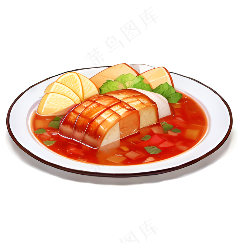 橙色果冻糕点美食西式67