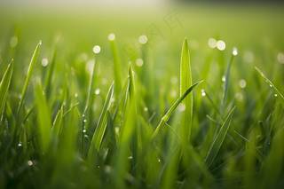 春天阳光下的草丛嫩叶新芽摄影图