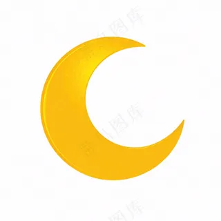 月亮弯月黄色卡通插画免抠
