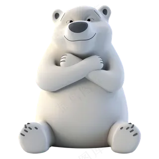 免抠坐着的北极熊