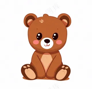棕熊浣熊动物卡通插画免抠