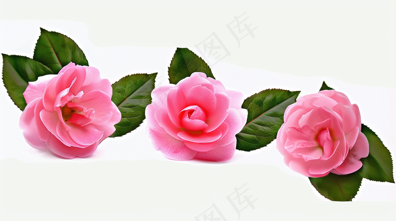山茶花粉色花朵白色背景摄影图(4368x2448)