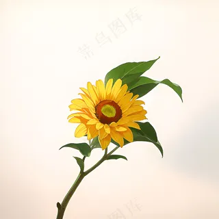 白色黄色手绘新中式风格花植物42 白色黄色手绘新中式风格花植物42