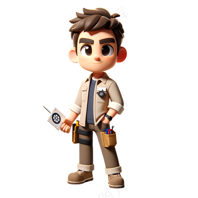 工程师 3D卡通人物