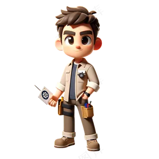 工程师 3D卡通人物