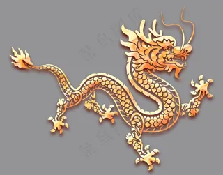2024年龙年新年金龙生肖图腾龙免扣素材