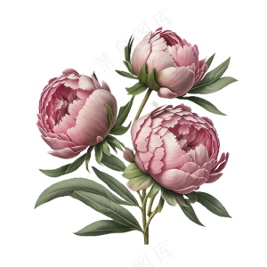 免抠水彩芍药