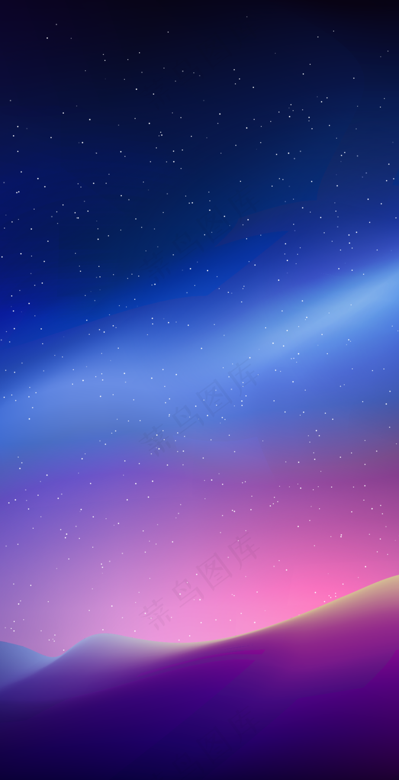 星空极光远山蓝色矢量ai矢量模版下载