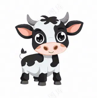 奶牛母牛动物卡通插画免抠