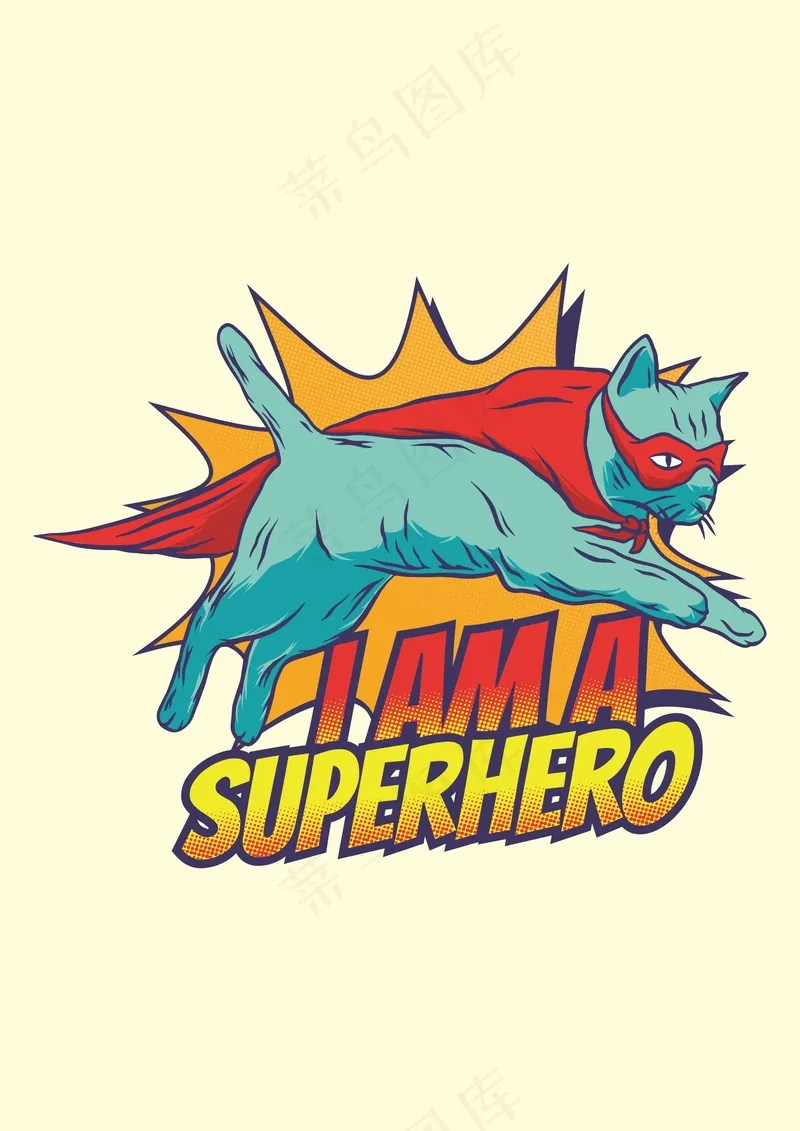 超级英雄猫cdr矢量模版下载