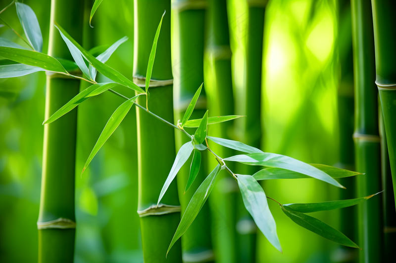 竹叶竹子绿意盎然摄影图