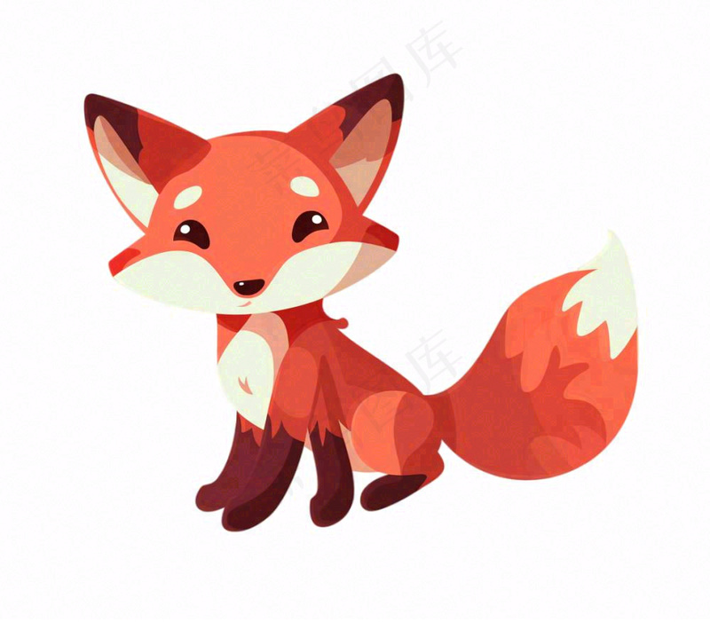 狐狸橘白动物卡通插画免抠