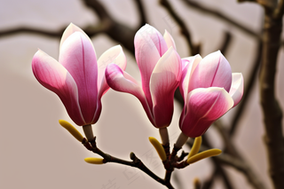 立春盛开的玉兰花粉色玉兰花摄影图