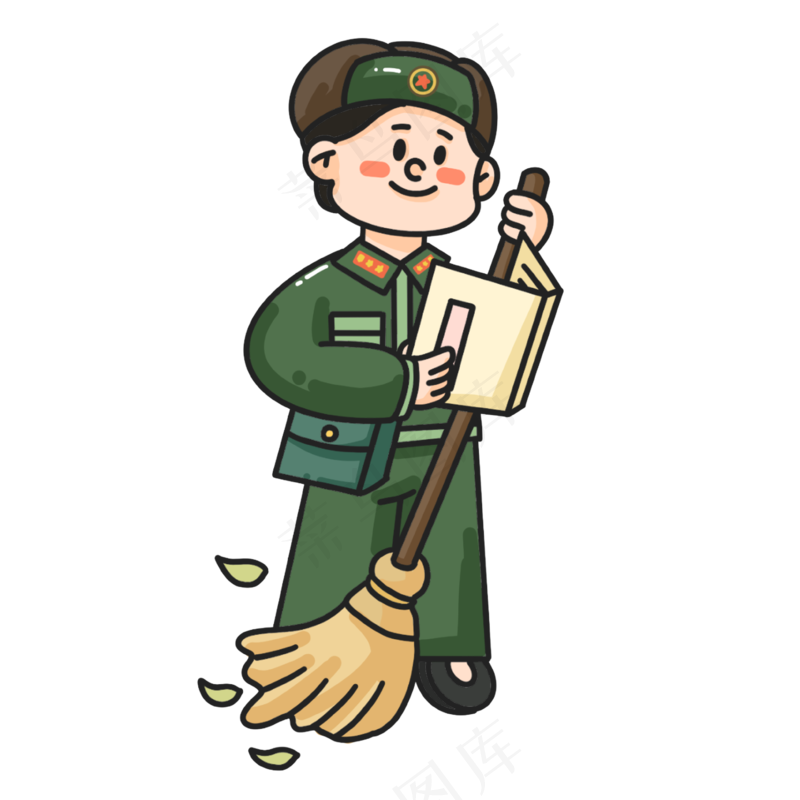 军绿色雷锋人物免扣元素 (1)