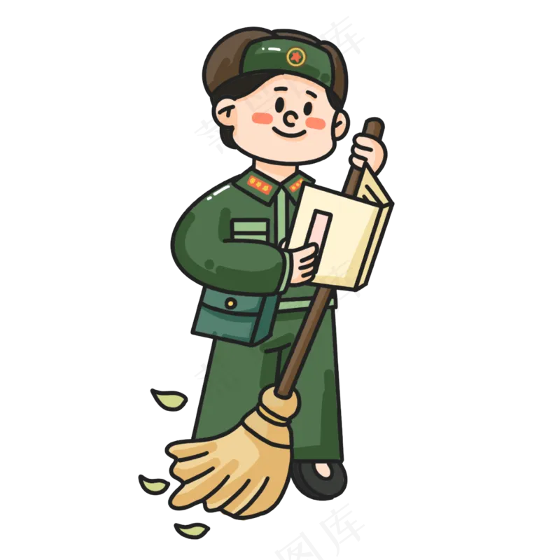 军绿色雷锋人物免扣元素 (1)