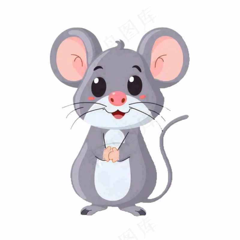 老鼠十二生肖卡通插画免抠(1024x1024)