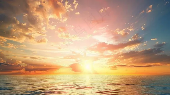 清晨日出朝霞云层山川摄影图