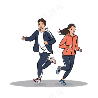 五四青年节 男生女生跑步运动 免抠透明底 (4)