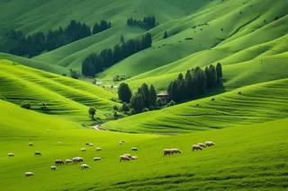 新疆春天草原风光大自然风景摄影图