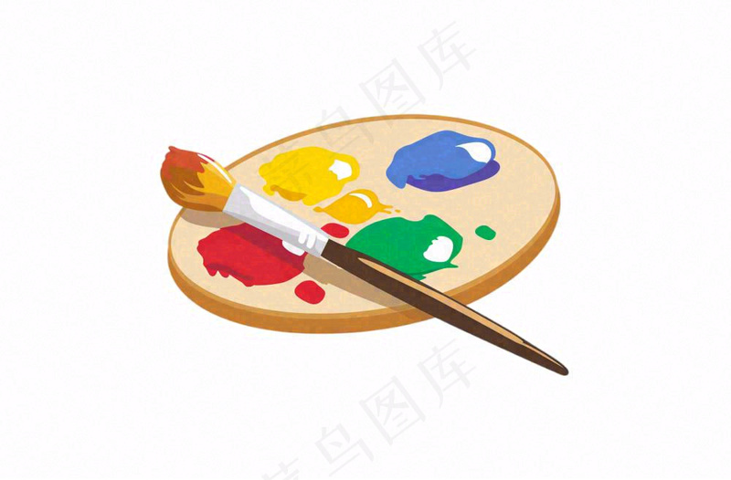 调色盘美术画画卡通插画免抠(1360x896)