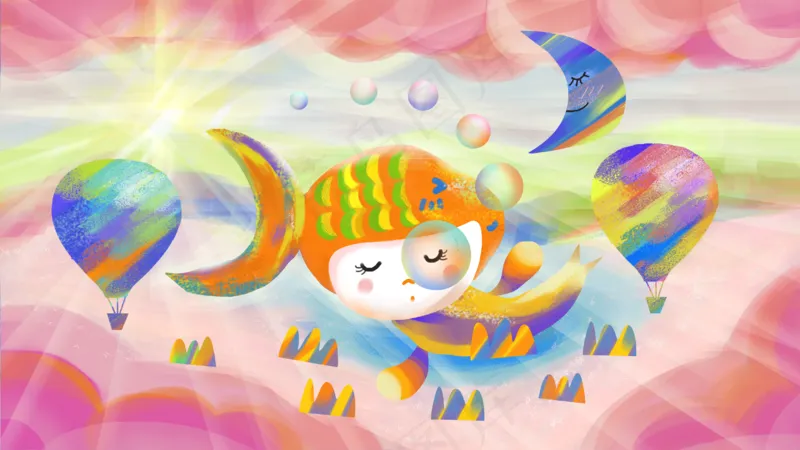 森系22浪漫海报背景psd模版下载