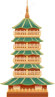 国风鼓楼宝塔素材7