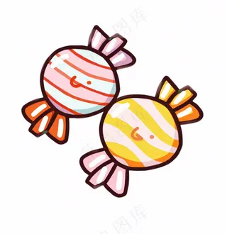 糖果甜彩色卡通插画免抠