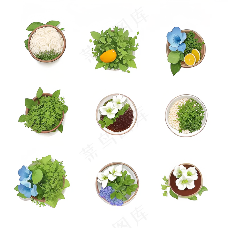 绿色手绘小植物花草系列免抠素材101